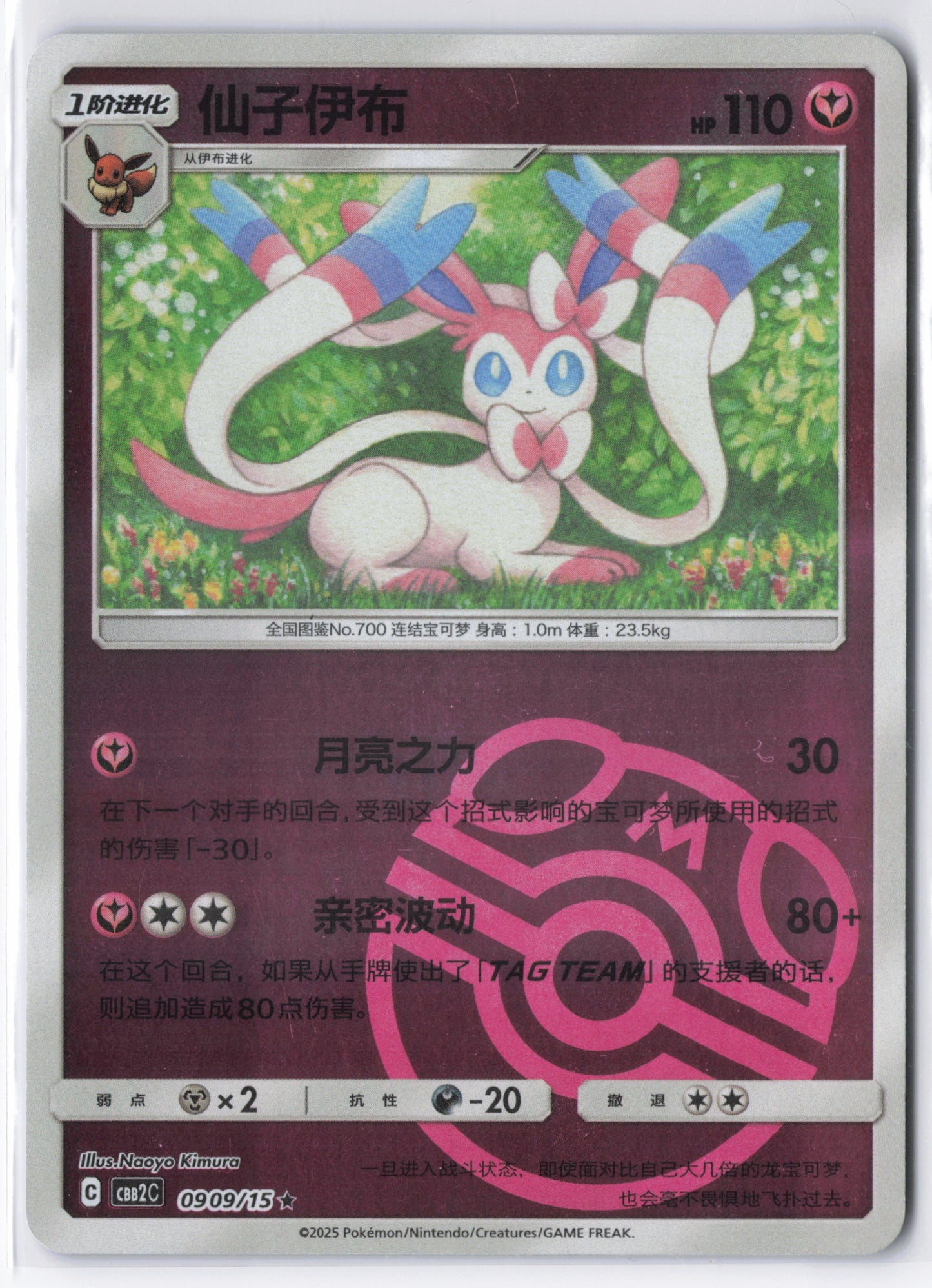 Sylveon CBB2C 0909 Simplified Chinese Master ball Pokemon Gem Pack 2