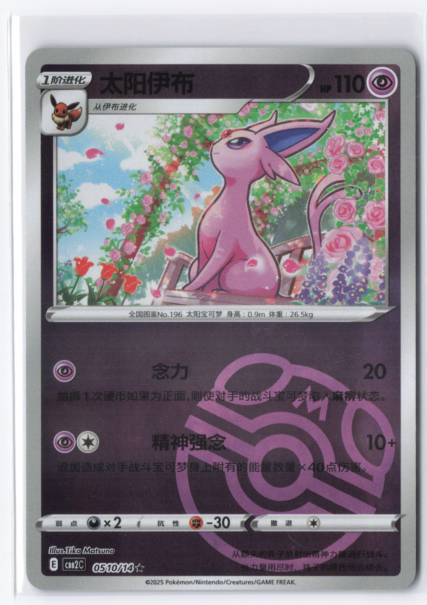 Espeon CBB2C 0510 Simplified Chinese Master ball Pokemon Gem Pack 2